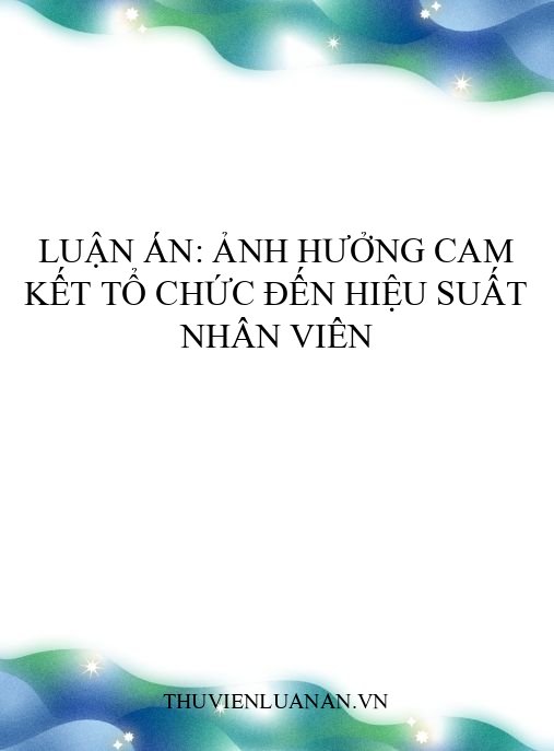 Luận án: Ảnh hưởng cam kết tổ chức đến hiệu suất nhân viên
