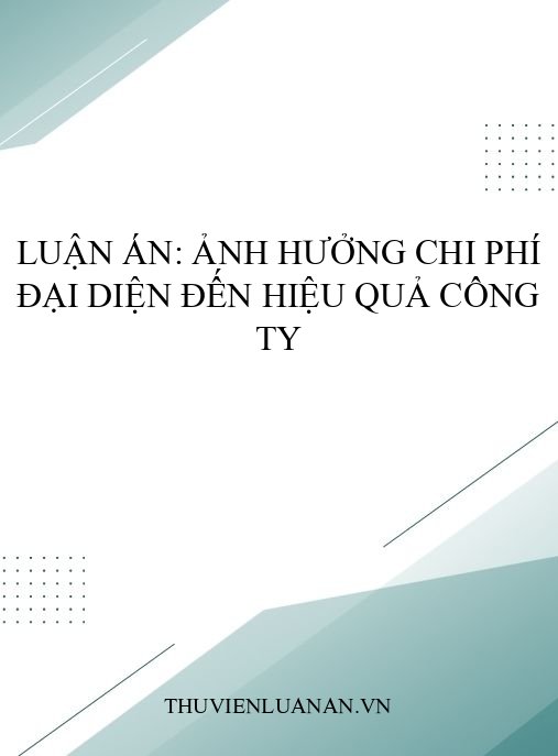 Luận án: Ảnh hưởng chi phí đại diện đến hiệu quả công ty