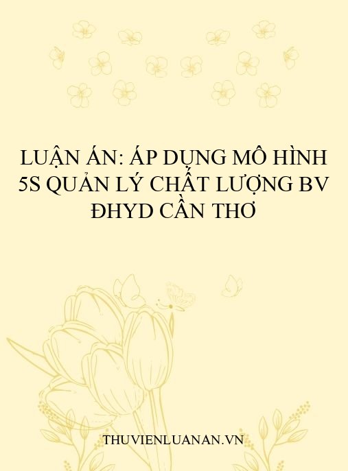 Luận án: Áp dụng mô hình 5S quản lý chất lượng BV ĐHYD Cần Thơ