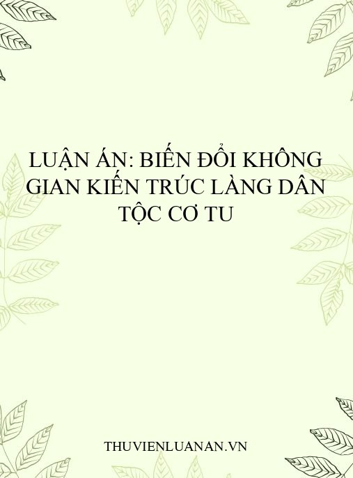 Luận án: Biến đổi không gian kiến trúc làng dân tộc Cơ Tu