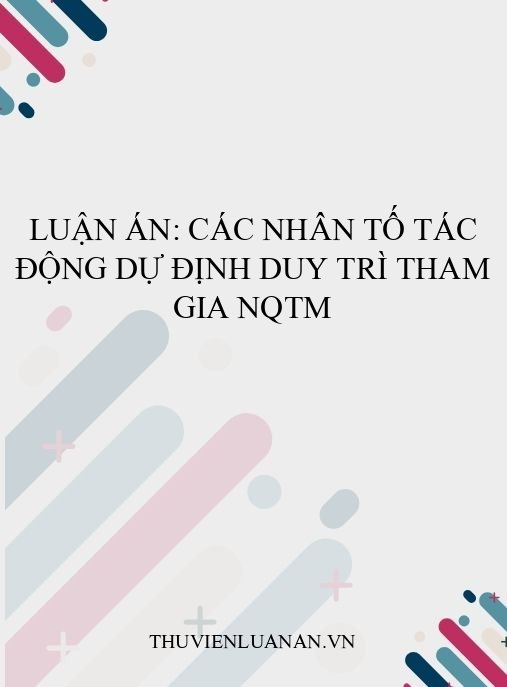 Luận án: Các nhân tố tác động dự định duy trì tham gia NQTM