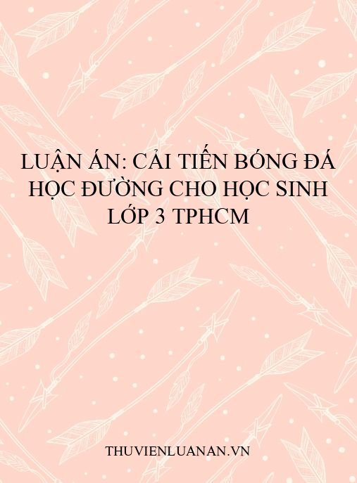 Luận án: Cải tiến bóng đá học đường cho học sinh lớp 3 TPHCM