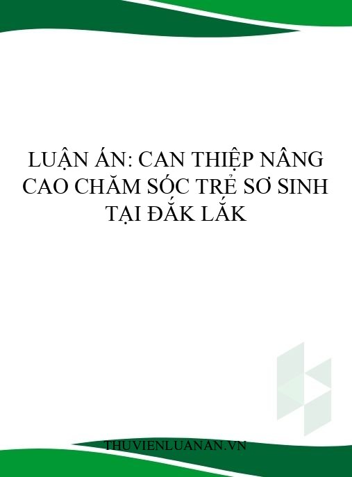 Luận án: Can thiệp nâng cao chăm sóc trẻ sơ sinh tại Đắk Lắk