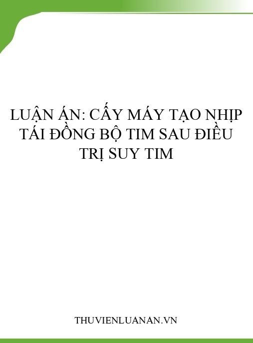 Luận án: Cấy máy tạo nhịp tái đồng bộ tim sau điều trị suy tim