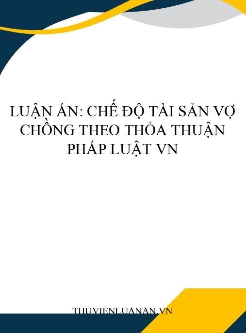 Luận án: Chế độ tài sản vợ chồng theo thỏa thuận pháp luật VN