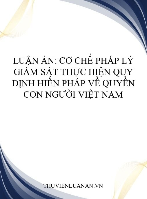 Luận án: Cơ chế pháp lý giám sát thực hiện quy định hiến pháp về quyền con người Việt Nam