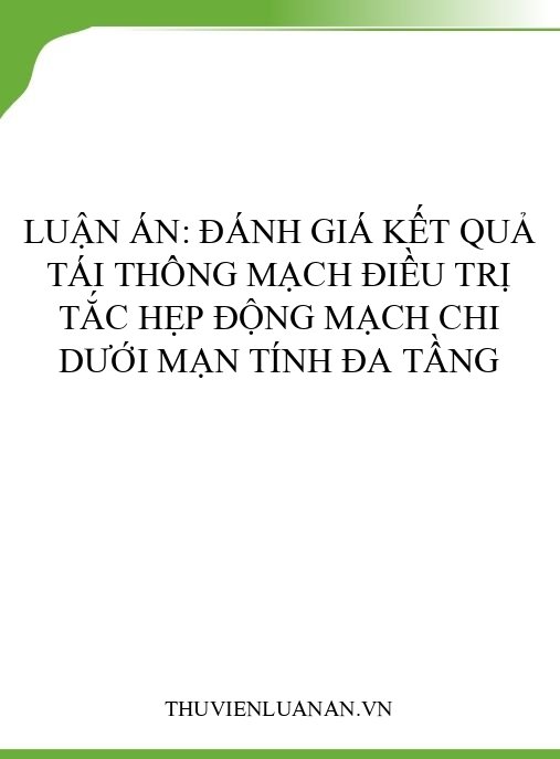 Luận án: Đánh giá kết quả tái thông mạch điều trị tắc hẹp động mạch chi dưới mạn tính đa tầng