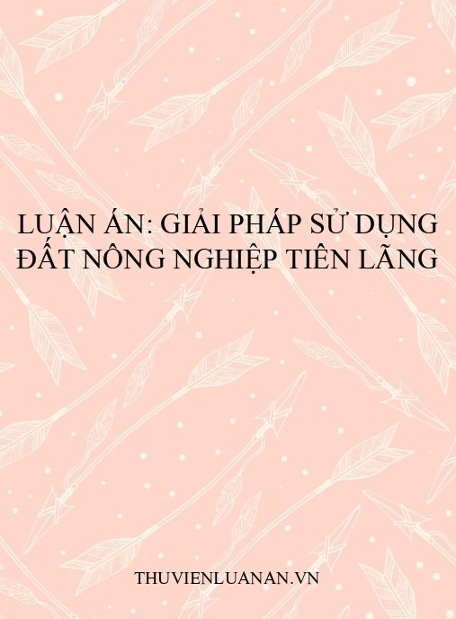 Luận án: Giải pháp sử dụng đất nông nghiệp Tiên Lãng