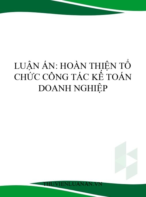 Luận án: Hoàn thiện tổ chức công tác kế toán doanh nghiệp