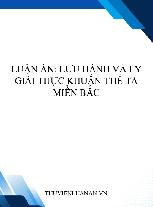 Luận án: Lưu hành và ly giải thực khuẩn thể tả miền Bắc