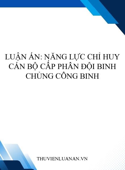 Luận án: Năng lực chỉ huy cán bộ cấp phân đội Binh chủng Công binh