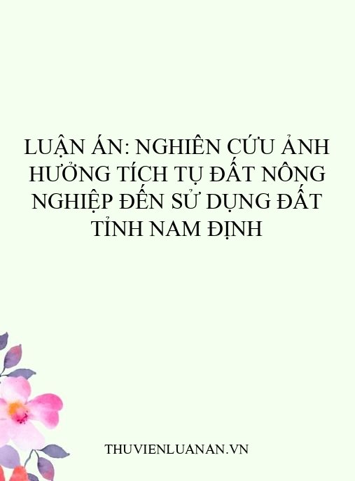 Luận án: Nghiên cứu ảnh hưởng tích tụ đất nông nghiệp đến sử dụng đất tỉnh Nam Định