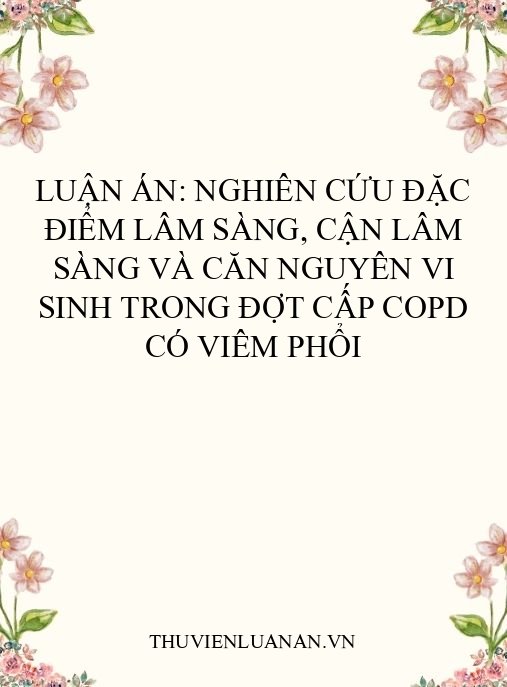 Luận án: Nghiên cứu đặc điểm lâm sàng, cận lâm sàng và căn nguyên vi sinh trong đợt cấp COPD có viêm phổi