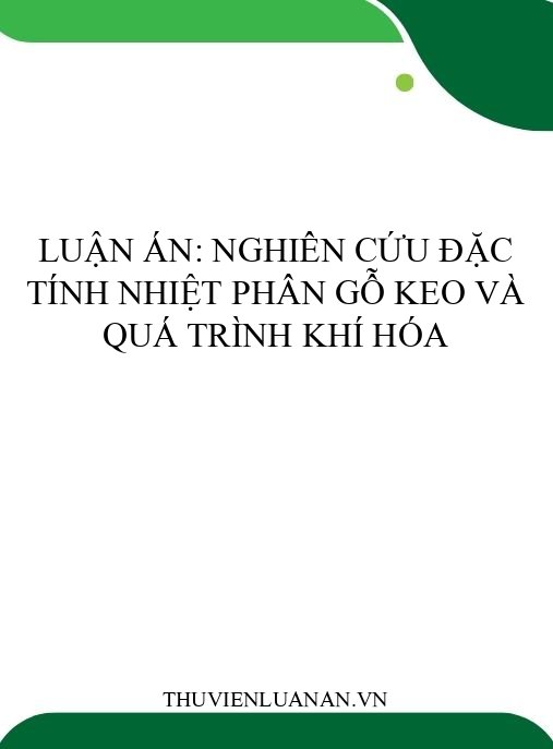 Luận án: Nghiên cứu đặc tính nhiệt phân gỗ keo và quá trình khí hóa