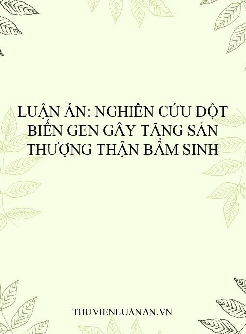 Luận án: Nghiên cứu đột biến gen gây tăng sản thượng thận bẩm sinh