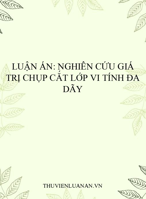 Luận án: Nghiên cứu giá trị chụp cắt lớp vi tính đa dãy