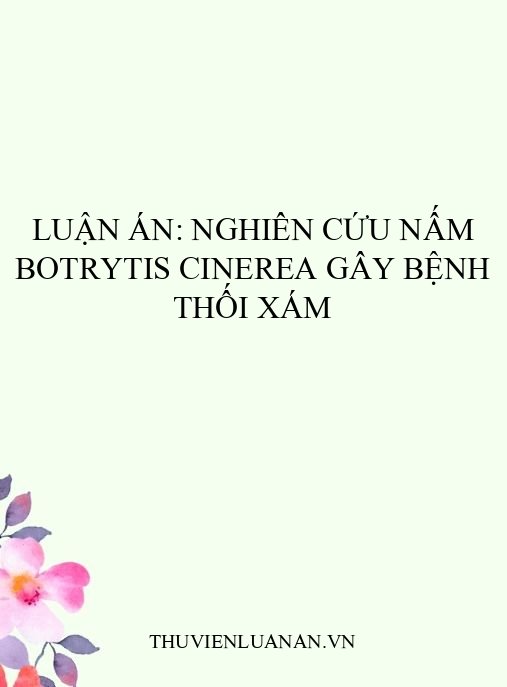 Luận án: Nghiên cứu nấm Botrytis cinerea gây bệnh thối xám