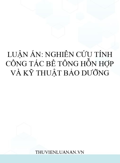 Luận án: Nghiên cứu tính công tác bê tông hỗn hợp và kỹ thuật bảo dưỡng