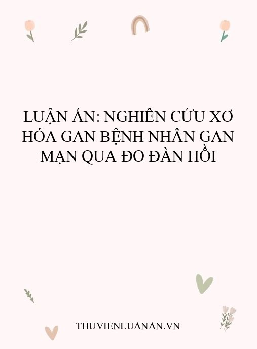 Luận án: Nghiên cứu xơ hóa gan bệnh nhân gan mạn qua đo đàn hồi