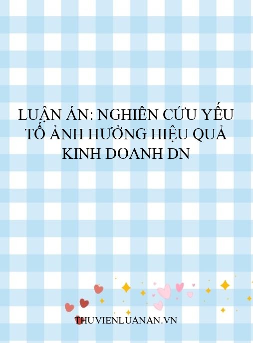 Luận án: Nghiên cứu yếu tố ảnh hưởng hiệu quả kinh doanh DN