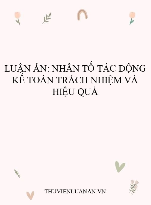 Luận án: Nhân tố tác động kế toán trách nhiệm và hiệu quả