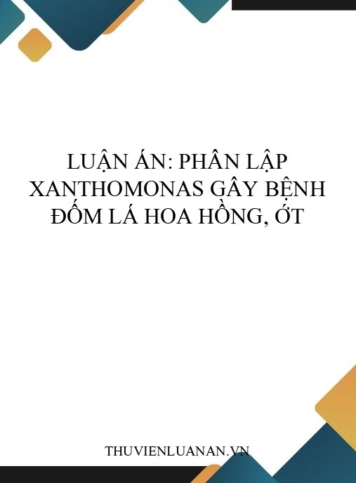 Luận án: Phân lập Xanthomonas gây bệnh đốm lá hoa hồng, ớt