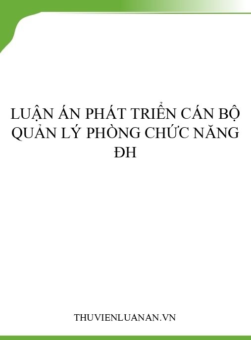 Luận án phát triển cán bộ quản lý phòng chức năng ĐH