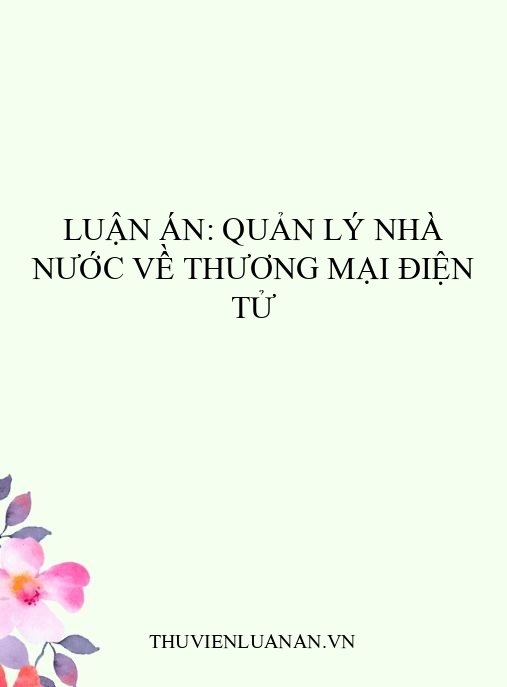 Luận án: Quản lý nhà nước về thương mại điện tử
