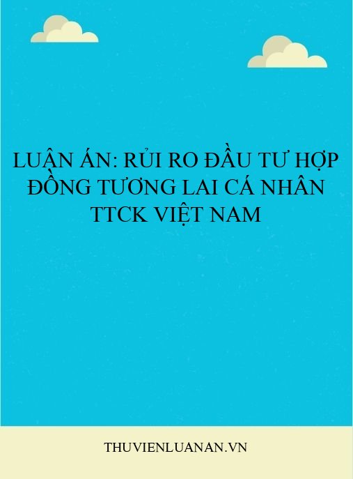 Luận án: Rủi ro đầu tư hợp đồng tương lai cá nhân TTCK Việt Nam