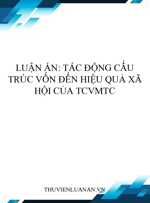 Luận án: Tác động cấu trúc vốn đến hiệu quả xã hội của TCVMTC