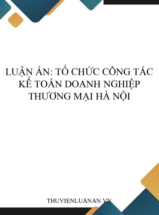 Luận án: Tổ chức công tác kế toán doanh nghiệp thương mại Hà Nội