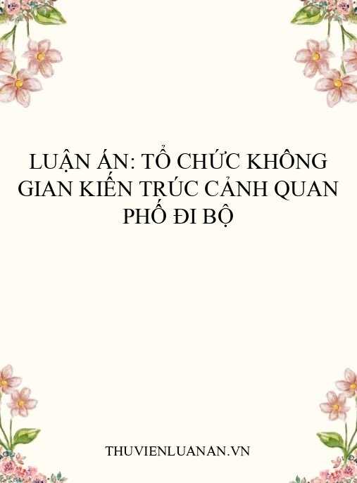 Luận án: Tổ chức không gian kiến trúc cảnh quan phố đi bộ