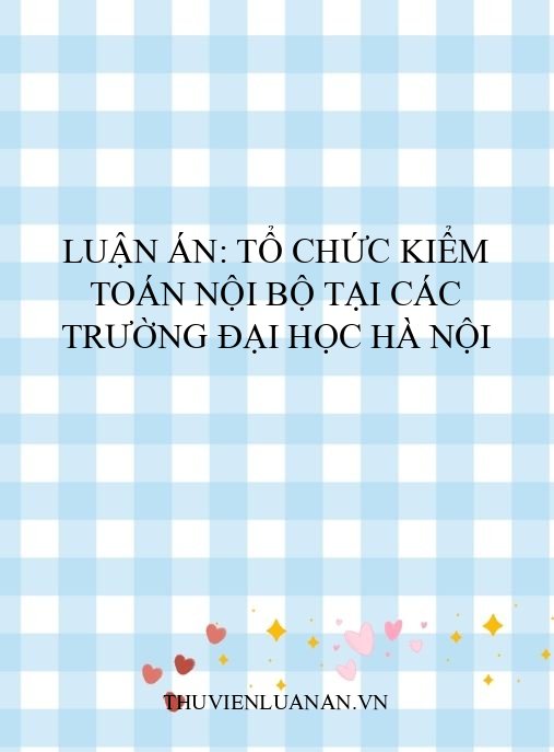 Luận án: Tổ chức kiểm toán nội bộ tại các trường đại học Hà Nội